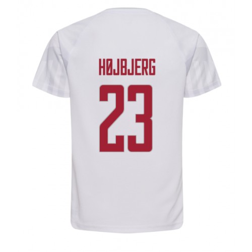 Maillot de foot Danemark Pierre-Emile Hojbjerg #23 Extérieur Monde 2022 Manches Courte